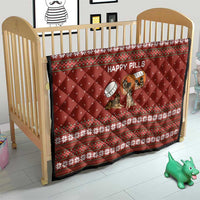 Merry Christmas Siberian Husky Dog Happy Pills Quilt Husky Dogs in Pill Bottle and Red Snowflake - Wonder Print Shop