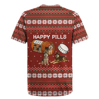 Merry Christmas Siberian Husky Dog Happy Pills Rugby Jersey Husky Dogs in Pill Bottle and Red Snowflake - Wonder Print Shop