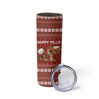 Merry Christmas Siberian Husky Dog Happy Pills Skinny Tumbler Husky Dogs in Pill Bottle and Red Snowflake - Wonder Print Shop