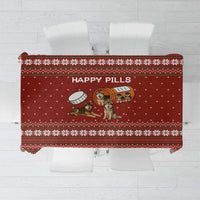 Merry Christmas Siberian Husky Dog Happy Pills Tablecloth Husky Dogs in Pill Bottle and Red Snowflake - Wonder Print Shop
