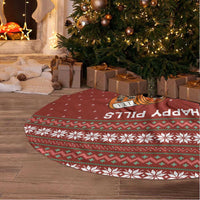 Merry Christmas Siberian Husky Dog Happy Pills Tree Skirt Husky Dogs in Pill Bottle and Red Snowflake - Wonder Print Shop