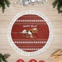 Merry Christmas Siberian Husky Dog Happy Pills Tree Skirt Husky Dogs in Pill Bottle and Red Snowflake - Wonder Print Shop