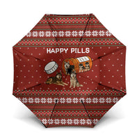 Merry Christmas Siberian Husky Dog Happy Pills Umbrella Husky Dogs in Pill Bottle and Red Snowflake - Wonder Print Shop