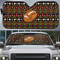 Merry Christmas Turkey Football Auto Sun Shade Fall Leaves Pattern for Game Day Fans - Wonder Print Shop