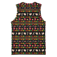 Merry Christmas Turkey Football Basketball Jersey Fall Leaves Pattern for Game Day Fans - Wonder Print Shop