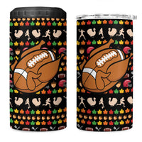 Merry Christmas Turkey Football 4 in 1 Can Cooler Tumbler Fall Leaves Pattern for Game Day Fans - Wonder Print Shop