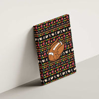 Merry Christmas Turkey Football Canvas Wall Art Fall Leaves Pattern for Game Day Fans - Wonder Print Shop
