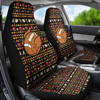 Merry Christmas Turkey Football Car Seat Cover Fall Leaves Pattern for Game Day Fans - Wonder Print Shop