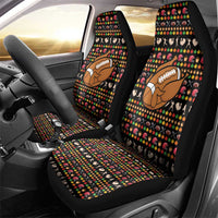 Merry Christmas Turkey Football Car Seat Cover Fall Leaves Pattern for Game Day Fans - Wonder Print Shop