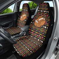 Merry Christmas Turkey Football Car Seat Cover Fall Leaves Pattern for Game Day Fans - Wonder Print Shop
