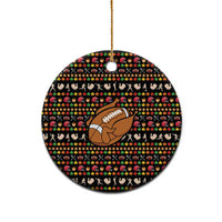 Merry Christmas Turkey Football Ceramic Ornament Fall Leaves Pattern for Game Day Fans - Wonder Print Shop