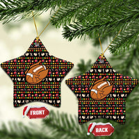 Merry Christmas Turkey Football Ceramic Ornament Fall Leaves Pattern for Game Day Fans - Wonder Print Shop
