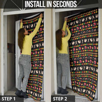 Merry Christmas Turkey Football Door Cover Fall Leaves Pattern for Game Day Fans - Wonder Print Shop