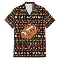 Merry Christmas Turkey Football Family Matching Mermaid Dress and Hawaiian Shirt Fall Leaves Pattern for Game Day Fans - Wonder Print Shop
