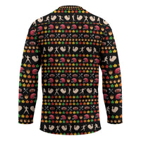 Merry Christmas Turkey Football Hockey Jersey Fall Leaves Pattern for Game Day Fans - Wonder Print Shop