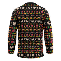 Merry Christmas Turkey Football Hockey Jersey Fall Leaves Pattern for Game Day Fans - Wonder Print Shop