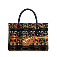 Merry Christmas Turkey Football Leather Bag Fall Leaves Pattern for Game Day Fans - Wonder Print Shop