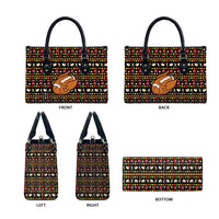 Merry Christmas Turkey Football Leather Bag Fall Leaves Pattern for Game Day Fans - Wonder Print Shop