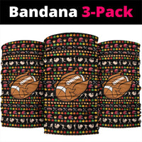 Merry Christmas Turkey Football Neck Gaiter Fall Leaves Pattern for Game Day Fans - Wonder Print Shop