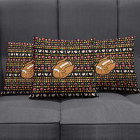 Merry Christmas Turkey Football Pillow Cover Fall Leaves Pattern for Game Day Fans - Wonder Print Shop