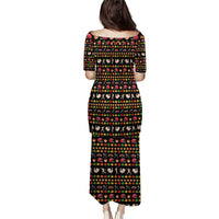 Merry Christmas Turkey Football Puletasi Fall Leaves Pattern for Game Day Fans - Wonder Print Shop