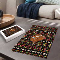 Merry Christmas Turkey Football Puzzle Fall Leaves Pattern for Game Day Fans - Wonder Print Shop