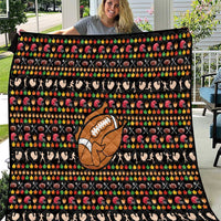Merry Christmas Turkey Football Quilt Fall Leaves Pattern for Game Day Fans - Wonder Print Shop