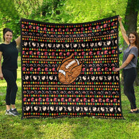 Merry Christmas Turkey Football Quilt Fall Leaves Pattern for Game Day Fans - Wonder Print Shop