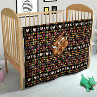 Merry Christmas Turkey Football Quilt Fall Leaves Pattern for Game Day Fans - Wonder Print Shop