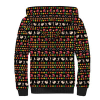 Merry Christmas Turkey Football Sherpa Hoodie Fall Leaves Pattern for Game Day Fans - Wonder Print Shop
