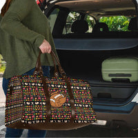 Merry Christmas Turkey Football Travel Bag Fall Leaves Pattern for Game Day Fans - Wonder Print Shop