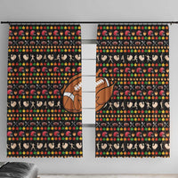 Merry Christmas Turkey Football Window Curtain Fall Leaves Pattern for Game Day Fans - Wonder Print Shop