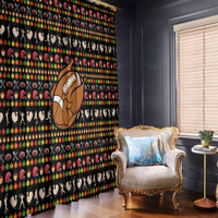 Merry Christmas Turkey Football Window Curtain Fall Leaves Pattern for Game Day Fans - Wonder Print Shop