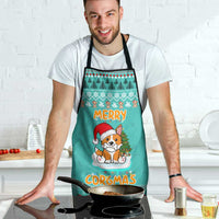 Funny Dog Merry Corgmas Christmas Apron Xmas Holiday Patterns - Wonder Print Shop