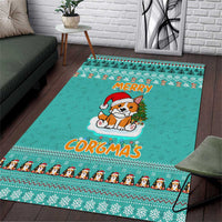 Funny Dog Merry Corgmas Christmas Area Rug Xmas Holiday Patterns - Wonder Print Shop