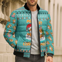 Funny Dog Merry Corgmas Christmas Bomber Puffer Jacket Xmas Holiday Patterns - Wonder Print Shop