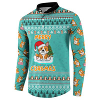 Funny Dog Merry Corgmas Christmas Button Sweatshirt Xmas Holiday Patterns - Wonder Print Shop
