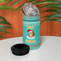Funny Dog Merry Corgmas Christmas 4 in 1 Can Cooler Tumbler Xmas Holiday Patterns - Wonder Print Shop