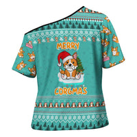 Funny Dog Merry Corgmas Christmas Cross Shoulder Shirt Xmas Holiday Patterns - Wonder Print Shop