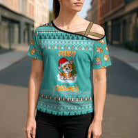 Funny Dog Merry Corgmas Christmas Cross Shoulder Shirt Xmas Holiday Patterns - Wonder Print Shop