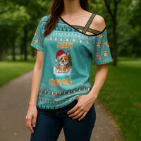 Funny Dog Merry Corgmas Christmas Cross Shoulder Shirt Xmas Holiday Patterns - Wonder Print Shop