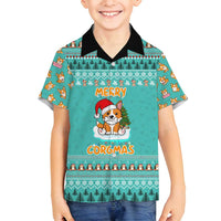 Funny Dog Merry Corgmas Christmas Family Matching Off Shoulder Maxi Dress and Hawaiian Shirt Xmas Holiday Patterns - Wonder Print Shop