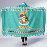 Funny Dog Merry Corgmas Christmas Hooded Blanket Xmas Holiday Patterns - Wonder Print Shop