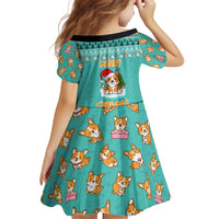Funny Dog Merry Corgmas Christmas Kid Short Sleeve Dress Xmas Holiday Patterns - Wonder Print Shop