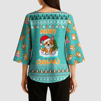 Funny Dog Merry Corgmas Christmas Kimono Sleeve Blouse Xmas Holiday Patterns - Wonder Print Shop