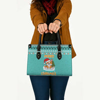 Funny Dog Merry Corgmas Christmas Leather Bag Xmas Holiday Patterns - Wonder Print Shop