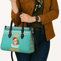 Funny Dog Merry Corgmas Christmas Leather Bag Xmas Holiday Patterns - Wonder Print Shop