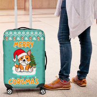 Funny Dog Merry Corgmas Christmas Luggage Cover Xmas Holiday Patterns - Wonder Print Shop