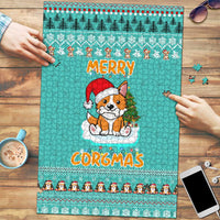Funny Dog Merry Corgmas Christmas Puzzle Xmas Holiday Patterns - Wonder Print Shop