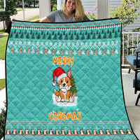 Funny Dog Merry Corgmas Christmas Quilt Xmas Holiday Patterns - Wonder Print Shop